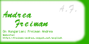 andrea freiman business card